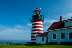 Relaxing by West Quoddy Head Light on the Maine Border